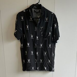 PLAYBOY Black Casual Button Down Shirt